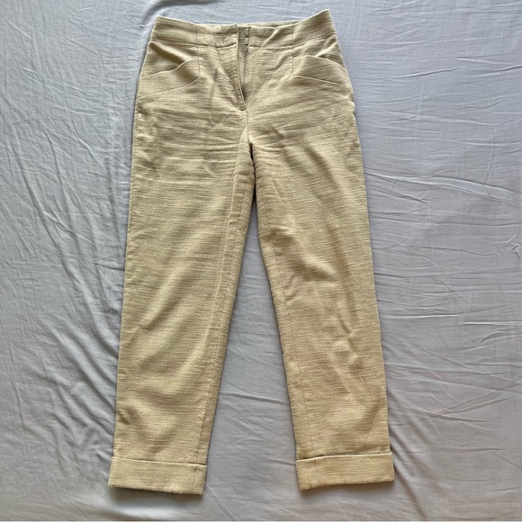 Club Monaco Camel Textured Slim Trousers - Picture 4 of 6